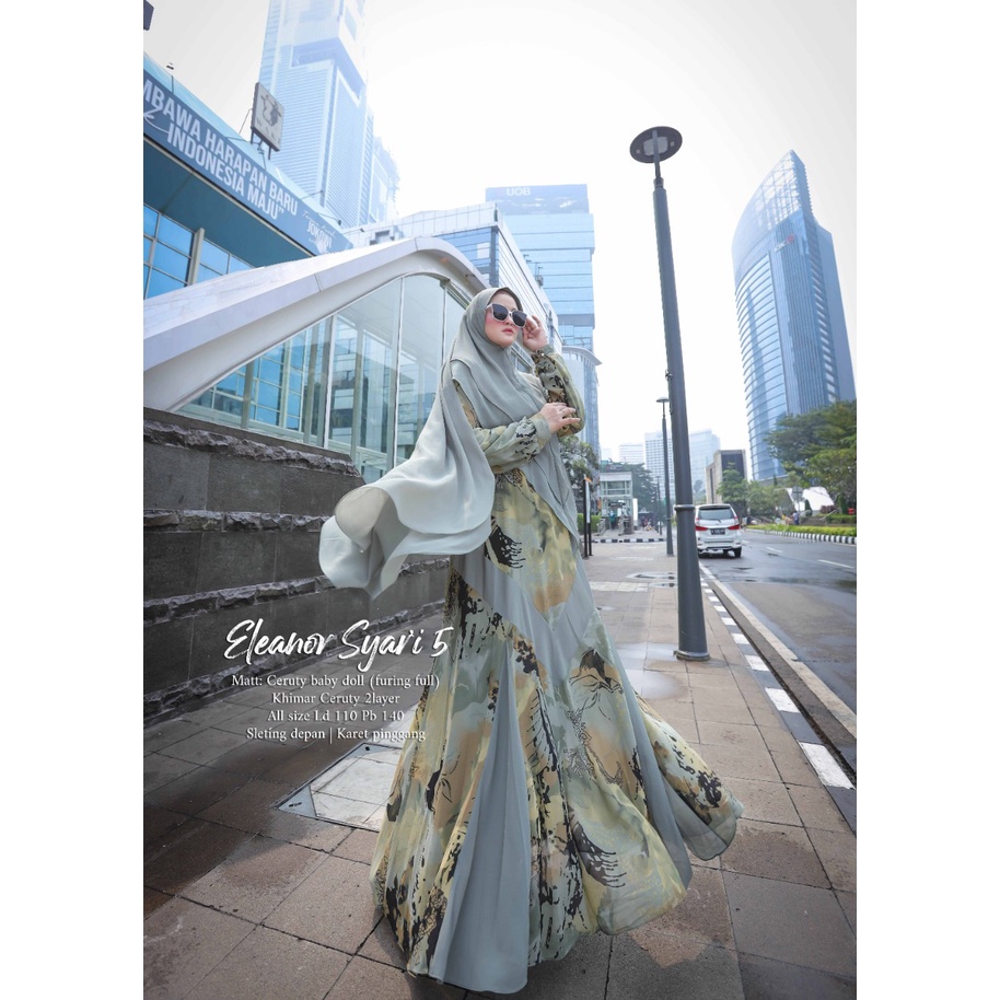 Zahira1808 Ceruty Eleanor 5 Gamis Muslim Syari Ibu Busui Dress Hijab Muslimah Atasan Wanita Terlaris-6