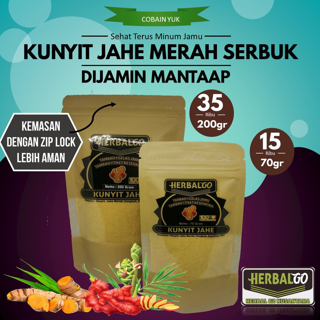 

Herbalgo Kunyit Jahe Merah Serbuk Instan 70 gram