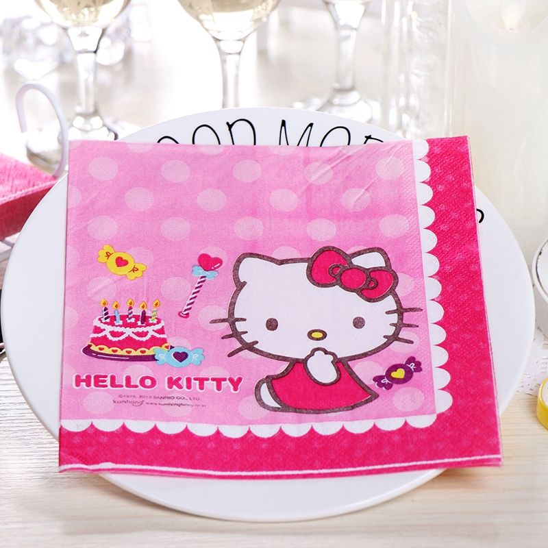 Serbet Kertas Motif Kitty Tissue Napkin Serbet Dekorasi 20pcs /pack