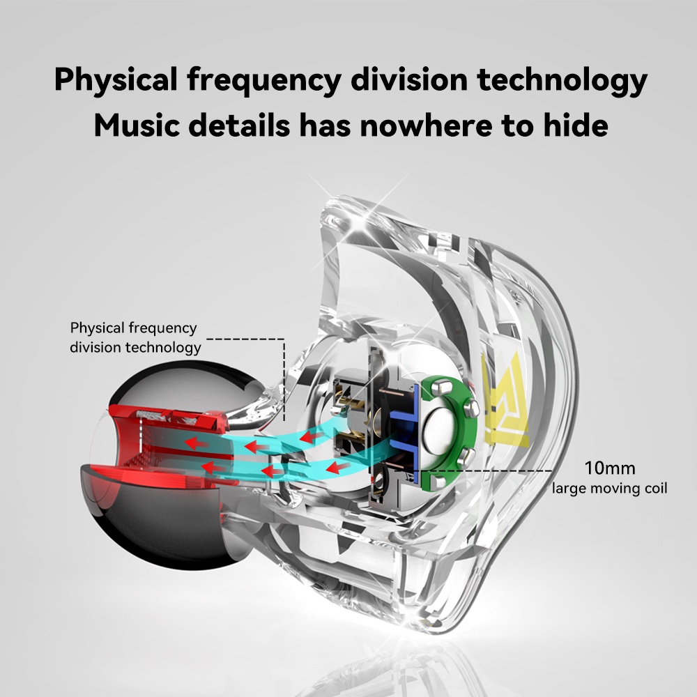 Qkz AK6-DMX AK6 DMX Headset Earphone Earbuds Musik Stereo HiFi Dynamic Dengan Mic Untuk Sport / Lari