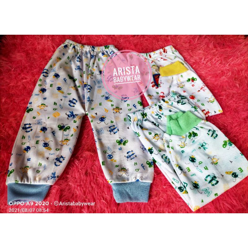 3PCS CELANA PANJANG BAYI MOTIF SIZE S M L XL