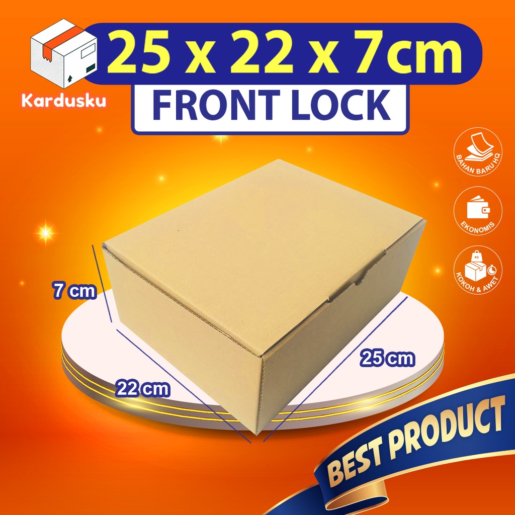 

Kardus Dus uk 25x22x7 cm (ECER) Die Cut Box Kotak Packing Aksesoris Baju Makanan Pizza Hijab Kue