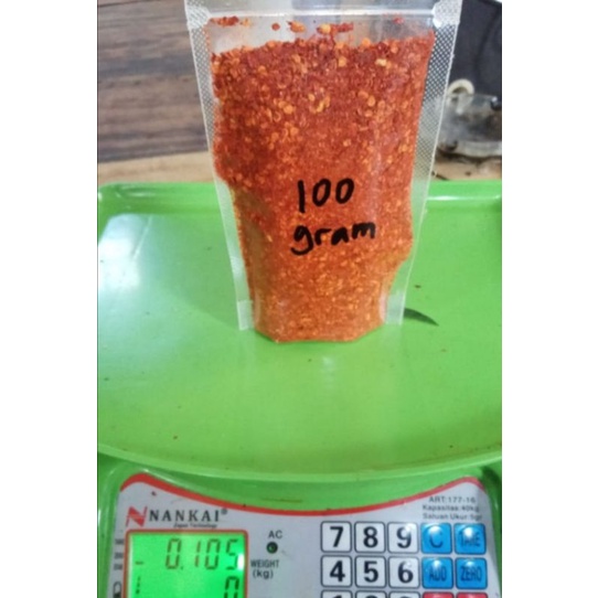 

Cabe bubuk pedas kasar isi 100gram