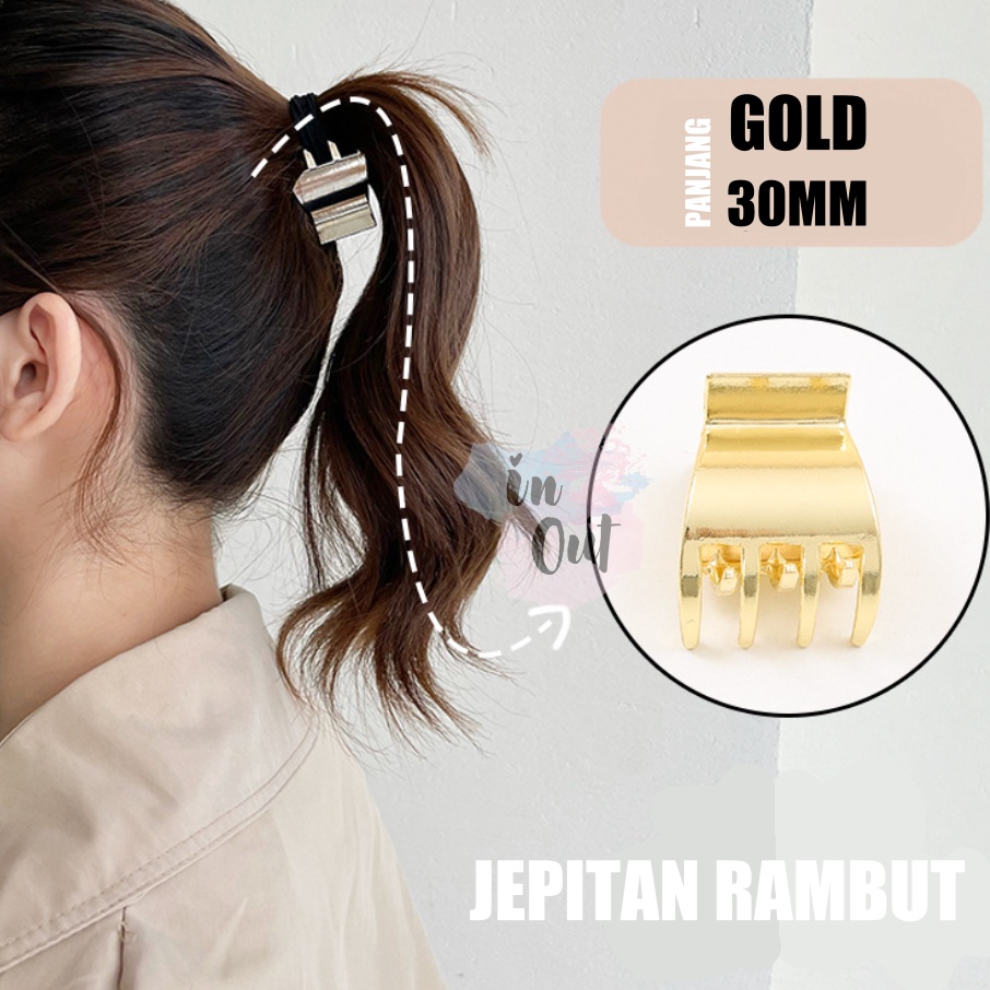 JEPITAN RAMBUT SIMPLE METAL KOREAN HAIR CLAW / JEPIT RAMBUT KECIL KOREA SILVER GOLD BESI ACC19