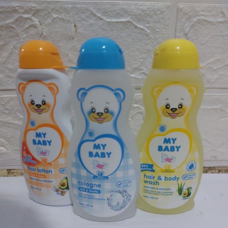 MY BABY COLOGNE,HAIR &amp; BODY WASH,HAIR LOTION KEMASAN 100ML