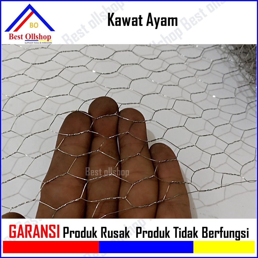 Kawat Ayam Galvanized / Chicken Wire Mesh 1/2&quot; Inch 1 Roll Kawat Loket Cor