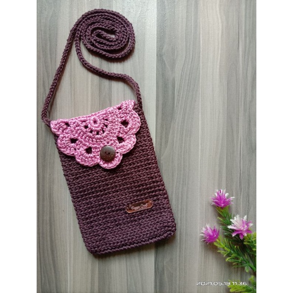 Tas Selempang Kecil Hp Rajut Tangan Murah Cantik