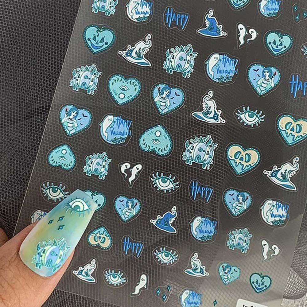 AUGUSTINA Agustina Kartun Stiker Kuku Fashion Perekat Diri Cinta Hati Manikur Aksesoris Penyihir Lucu Nail Art Dekorasi