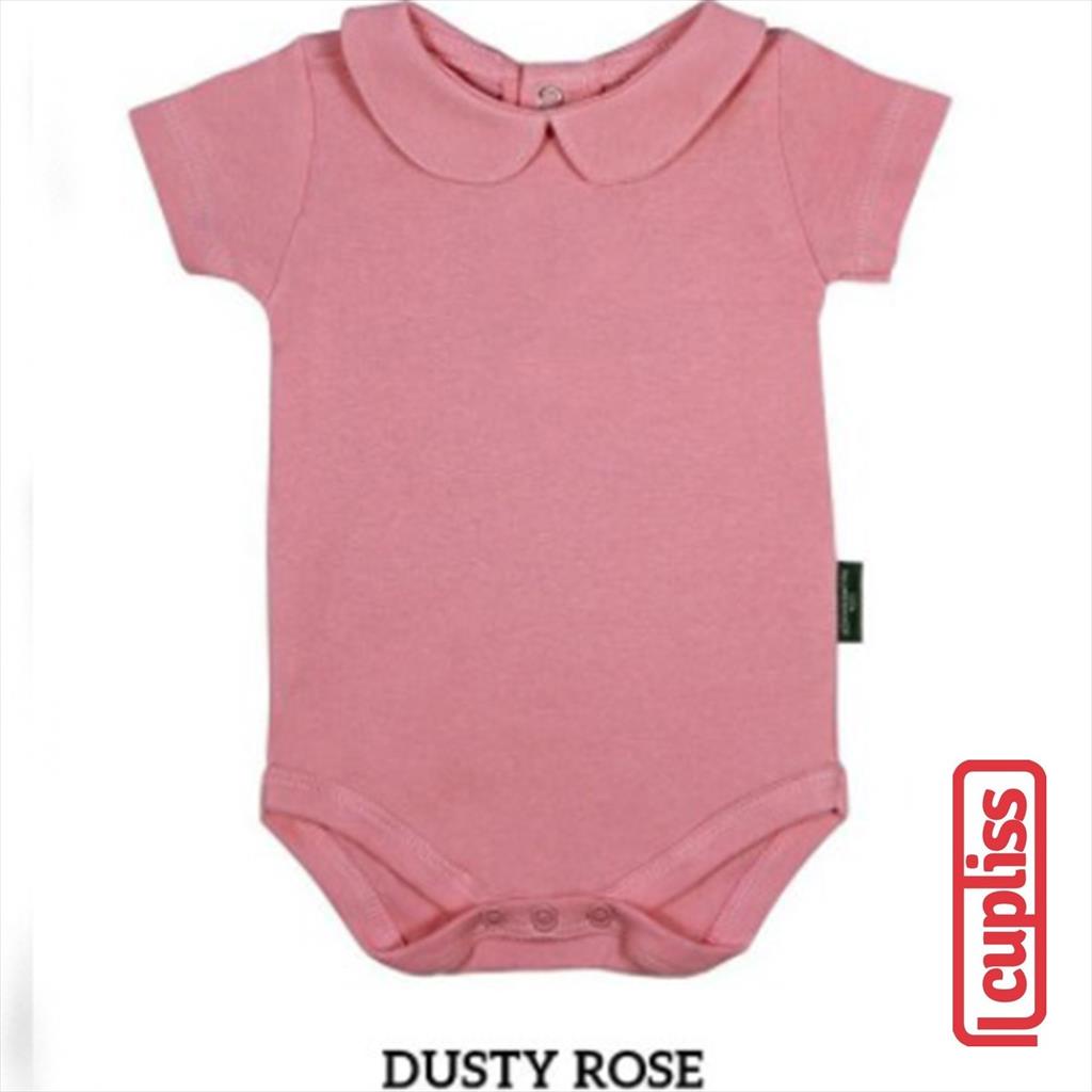 Dusty Rose Little Palmerhaus Bodysuit Girl Collar Short Sleeve Jumper