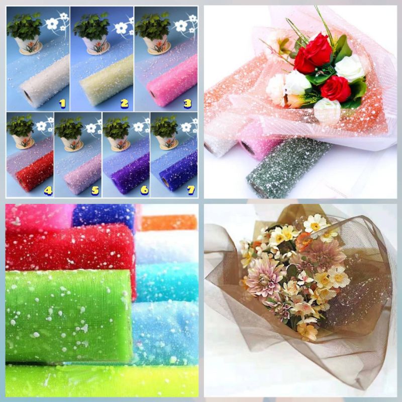 

1lembar flower wrapping paper/Jaring Salju/paper Wrapping Jala Salju