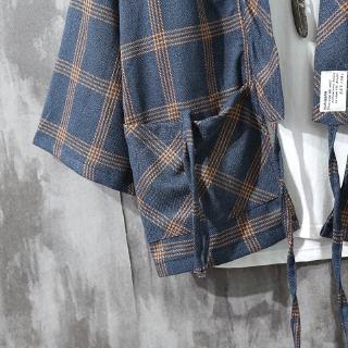 Jepang Retro Plaid  Shirt Cardigan Pria  Tide longgar Kasual 