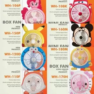 Kipas Angin Mini Wellhome /Kipas Karakter Kartun/Kipas Angin Meja Portable/Kipas Angin Listrik Mini