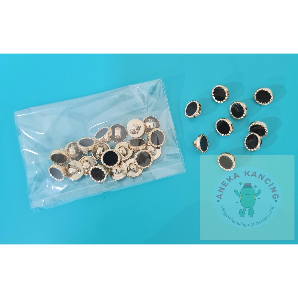 [20 pcs] Kancing Jamur Gepeng Hitam Ukuran 1.15cm (18L) Ecer / Kancing Gepeng Hitam / Kancing Blouse