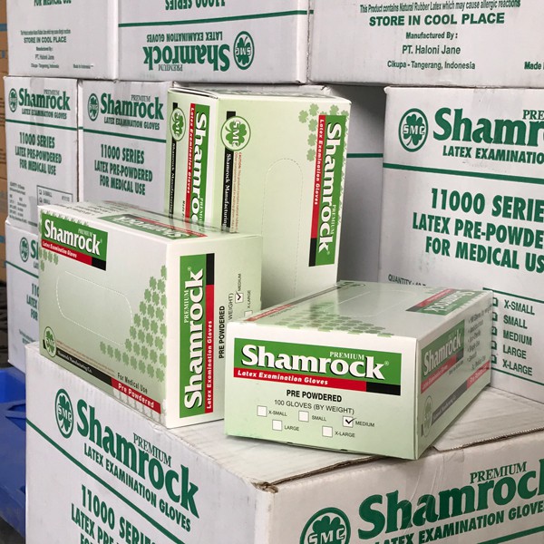 Shamrock Premium Latex Exam Gloves - Powder