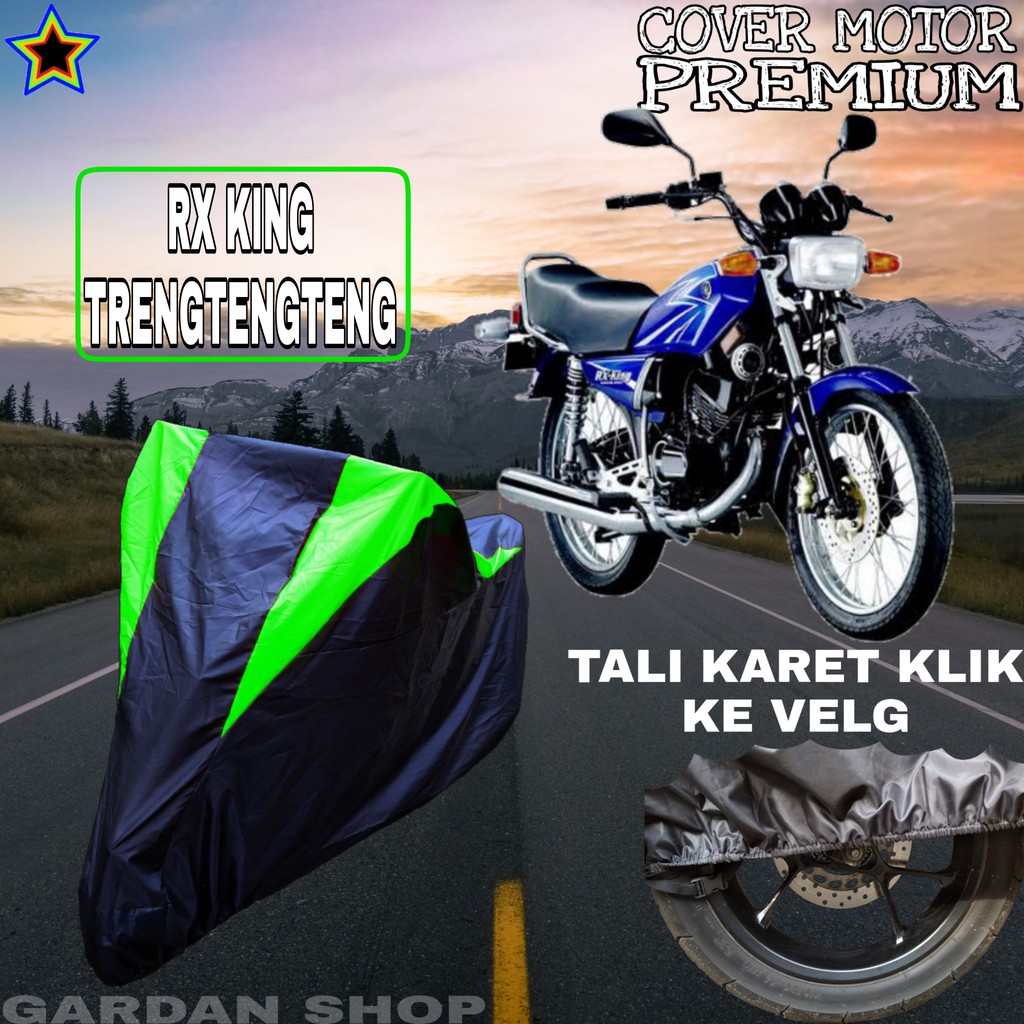 Sarung Motor RX KING TRENGTENGTENG Hitam HIJAU Body Cover Penutup Pelindung Motor Rx King PREMIUM