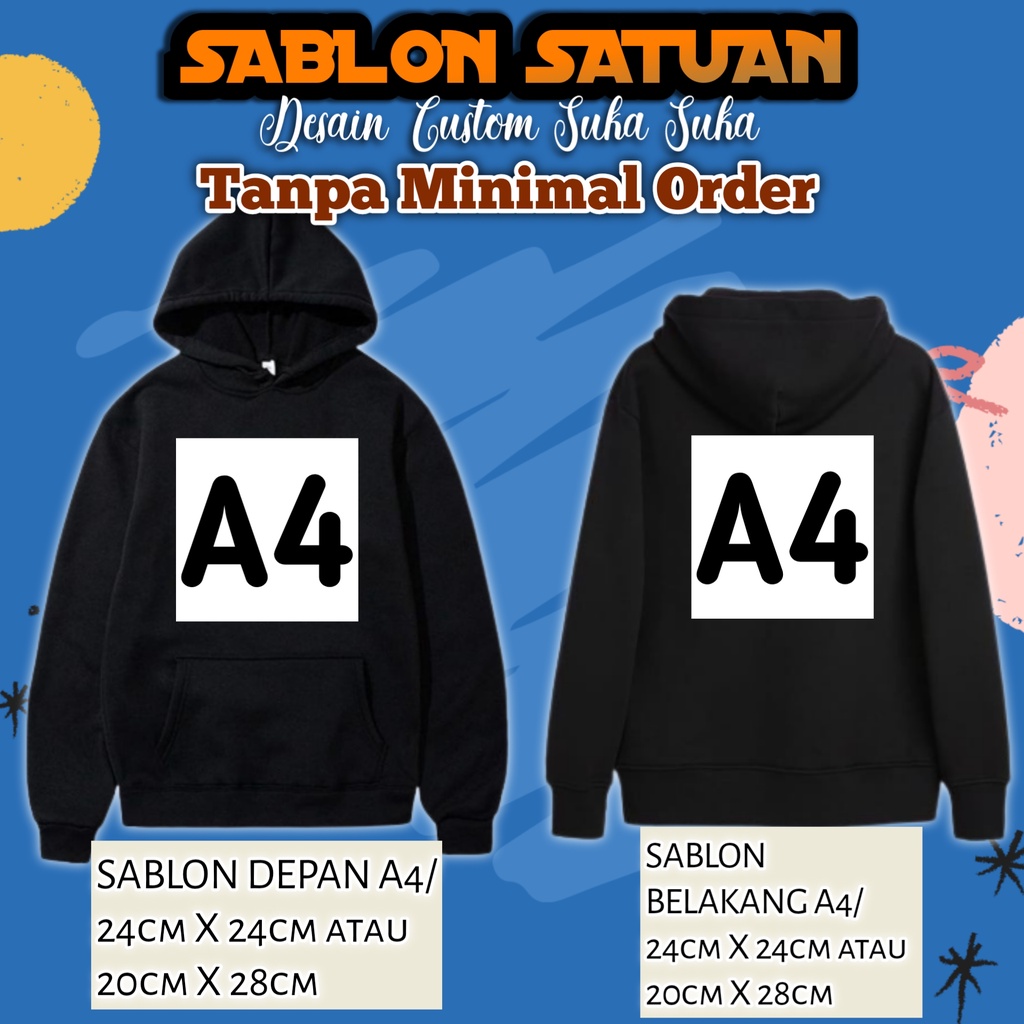 Hoodie SABLON Custom Satuan DESAIN SENDIRI BEBAS Suka Suka Hoodie Sablon Foto Sendiri Nama Depan Belakang Hodie Custom Sablon Tulisan Sweater Sablon Custom Nama Gambar Foto Sendiri Sweater Hoddie Jaket Zipper Desain Sablon Satuan Request