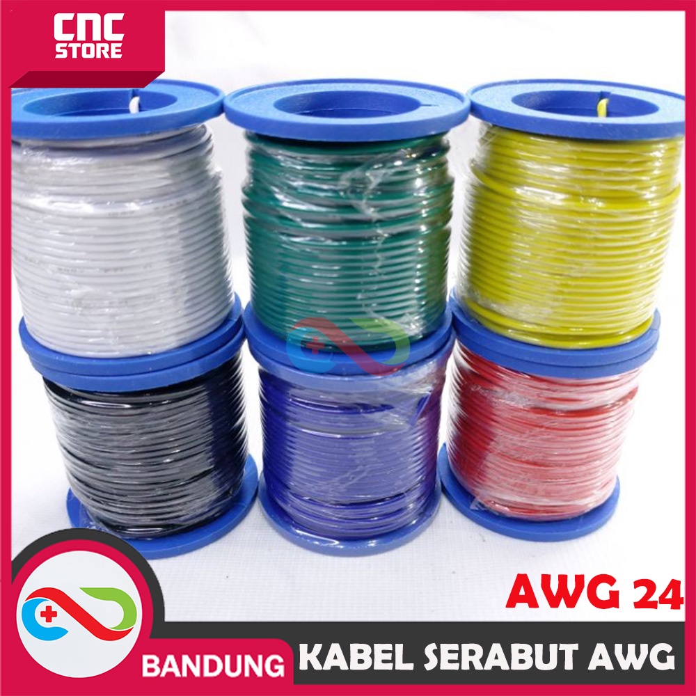 KABEL SERABUT AWG 24 AWG24 HIGH QUALITY HITAM MERAH KUNING BIRU PUTIH HITAM