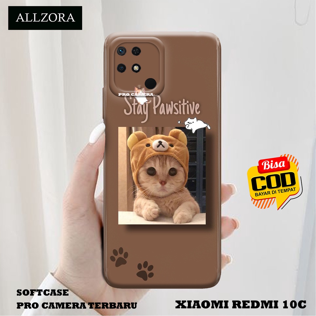 ALLZORA - Case Hp Xiaomi Redmi 10C - Fashion Case Kucing - Softcase Xiaomi Redmi 10C Terbaru - Casin