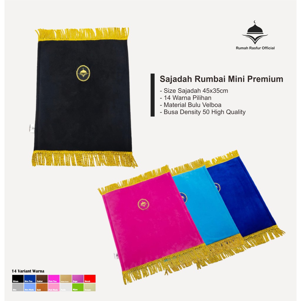 SAJADAH MUKA SIZE S /SAJADAH ANAK BULU RUMBAI BONUS TASBIH