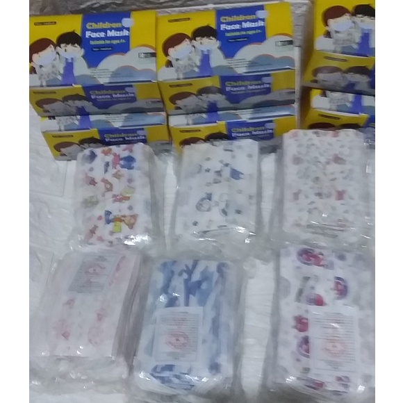 masker motif anak 3ply murah isi 50