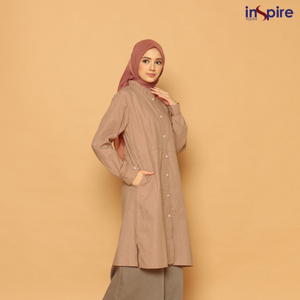 Inspire ITU 45 Tunik Wanita Bahan Kenzie Slub Atasan Muslimah Casual Outfit Daily OOTD