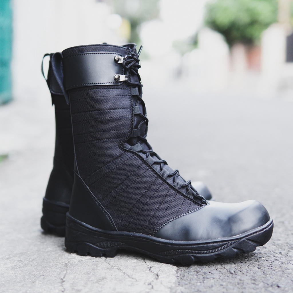 COD!!Sepatu Septi Pria Black Force Safety Boots Ujung Besi Terbaru Sepatu Hiking Bikers Keren