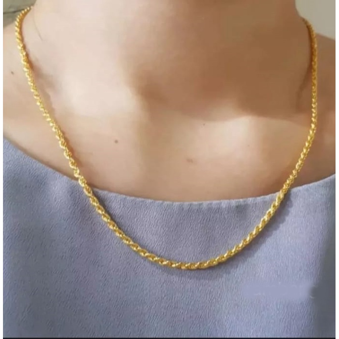 Kalung Tambang Titanium Size 45cm aksesoris fashion wanita dan pria