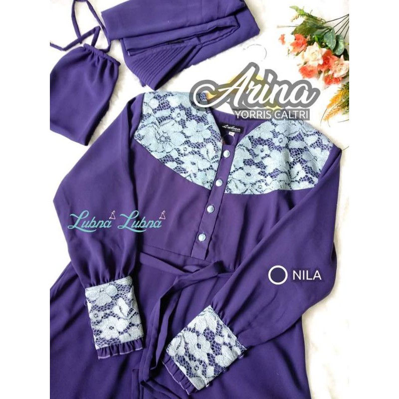 Stel Gamis Akhwat Syar'i Arina Nila Lubna