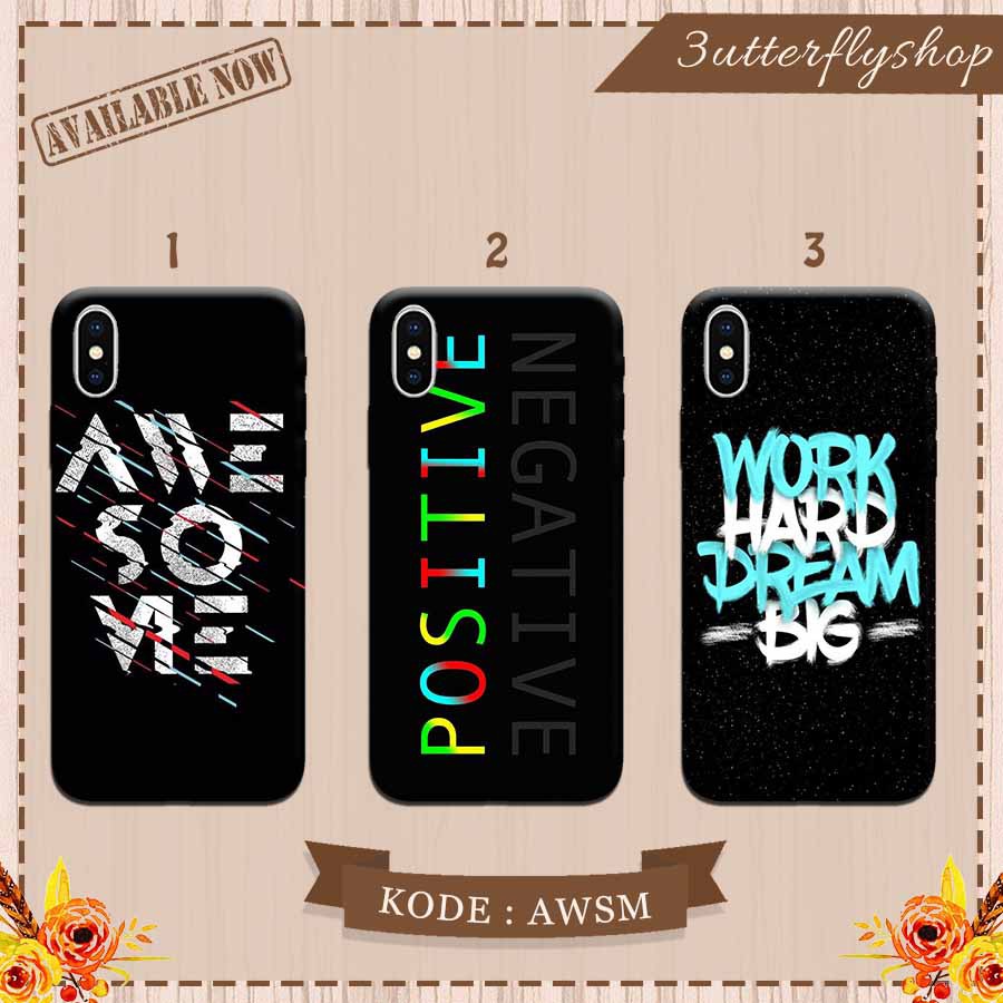 Typography Awesome Casing case Oppo Vivo Realme Redmi Xiaomi Samsung iphone