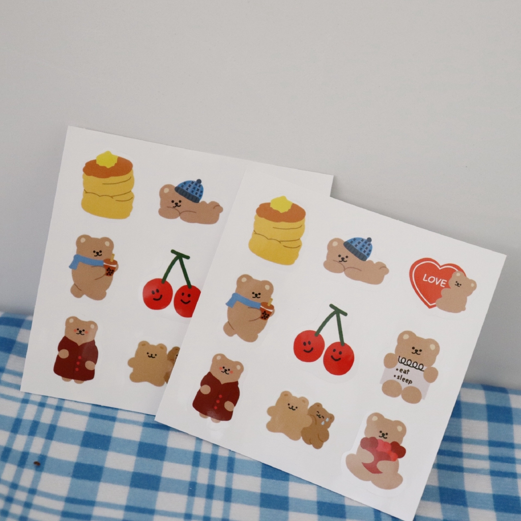 Korea ins lucu cherry bear PVC stiker akun tangan stiker ponsel tahan air komputer