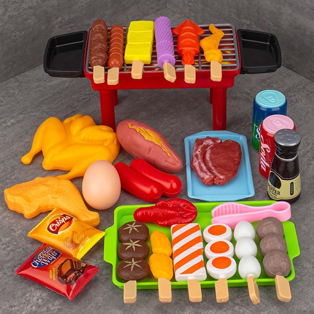 NEEDWAY Mainan Anak Dapur Hadiah Untuk Anak-Anak Memasak Makanan Mainan Edukasi Kitchen Toy Simulasi Peralatan Masak Mensimulasikan Mainan BBQ Set Bermain Peran