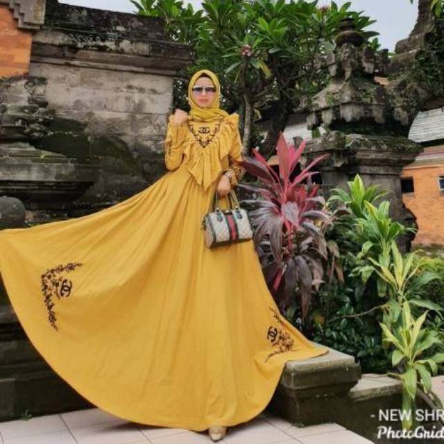 [ Bisa COD ] Gamis SHR Original || Maxi Dress SHR || Baju Muslim Terlaris