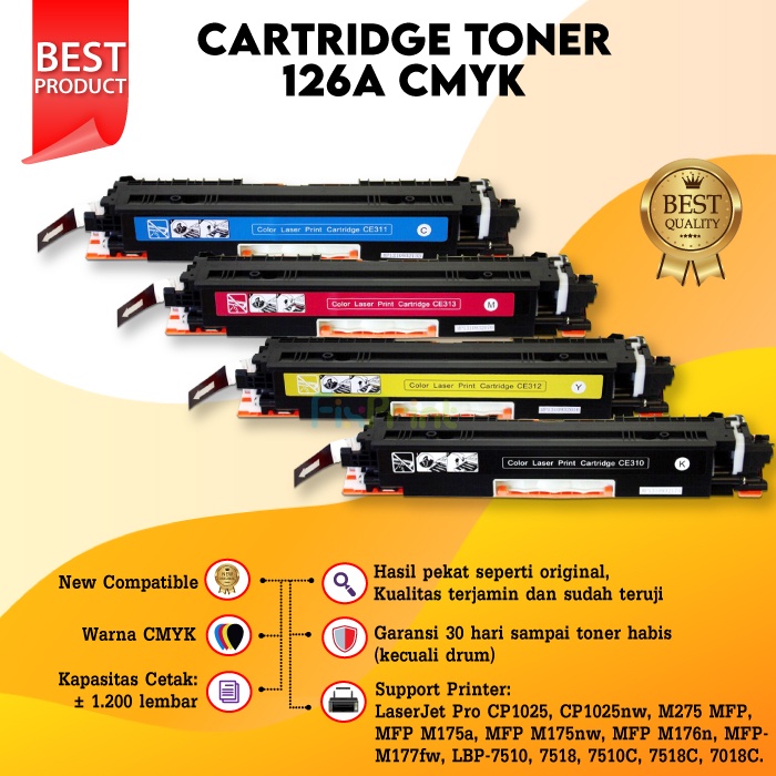 Compatible Toner Cartridge CE312A 126A Laserjet Pro CP1025 cp1025nw M175a M175nw LBP7018C