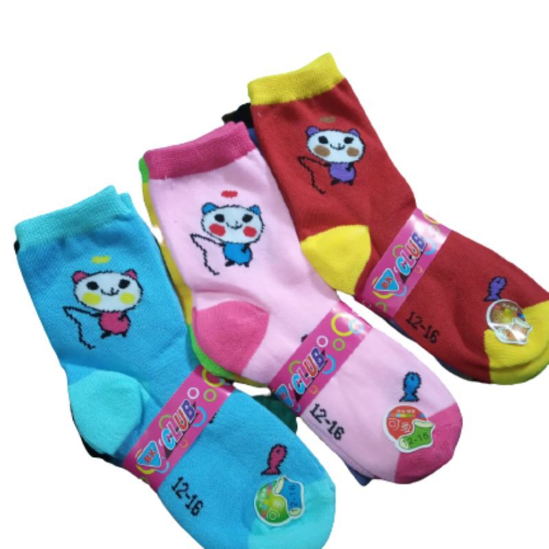 KAOS KAKI GAMBAR/ KARAKTER (import) ANAK PEREMPUAN/TK-SD (RANDOM)