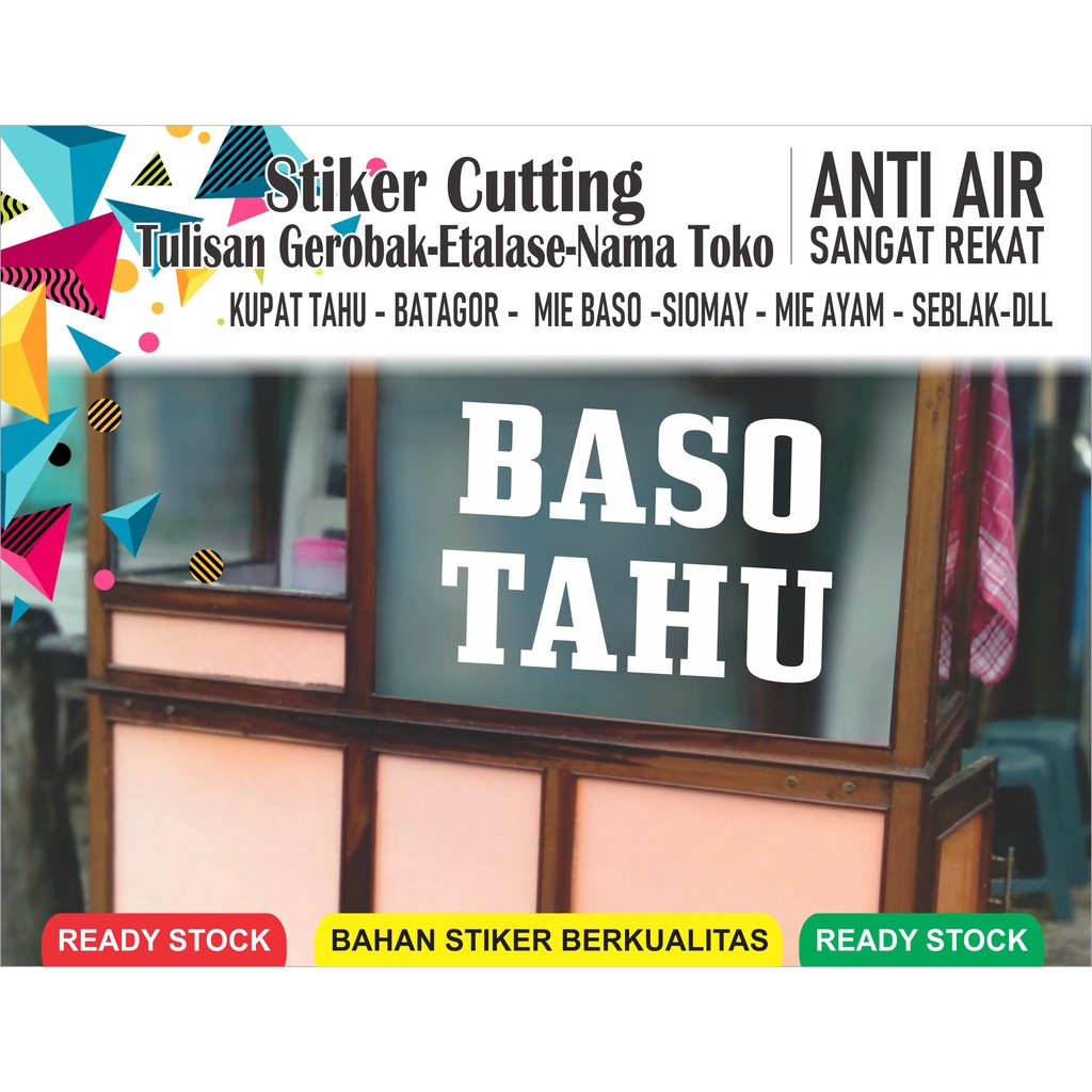 STIKER GEROBAK TULISAN BASO TAHU