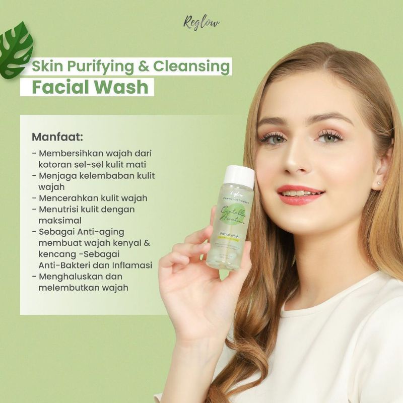 Skincare Facial Wash Reglow Glowing Skin 100ml - Sabun Wajah Pria Wanita / Sabun Jerawat / Facial Wash Acne / Cleansing Foam-1