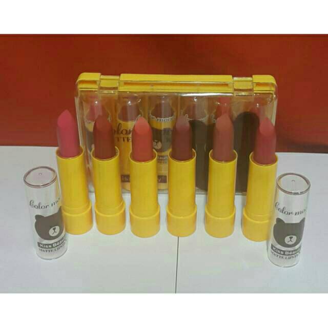 Lip Stick Kiss Beauty Big 6 pcs