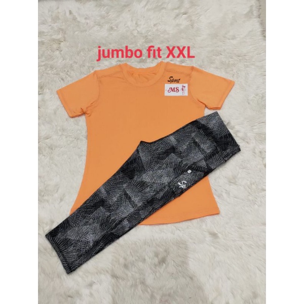 stelan senam pakain senam atasan bawahan 7/8 Jumbo