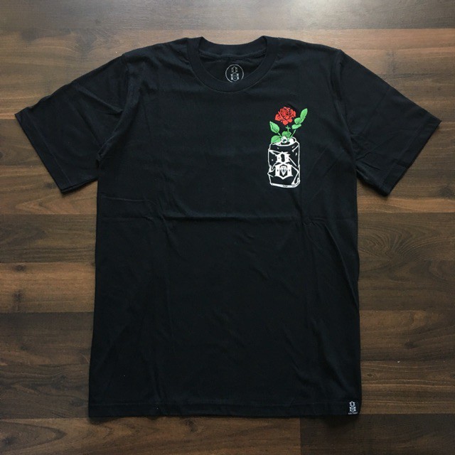 KAOS REBEL EIGHT ROSE CANS HITAM PREMIUM SKD KAOS IMPORT KOREA KS