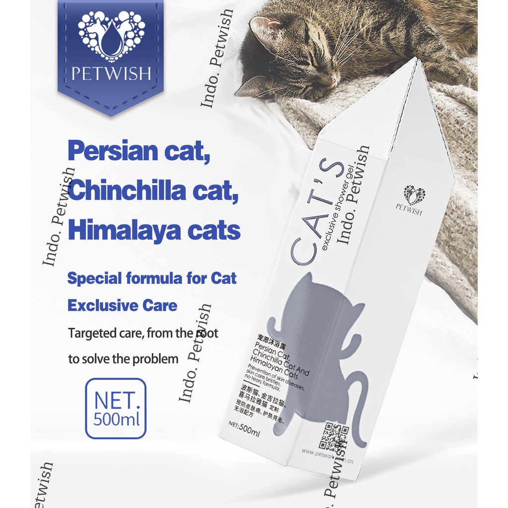 Petwish Shampoo Kucing 500ML - Persian, Chinchilla, Himalayan Cat - Cat Shampoo