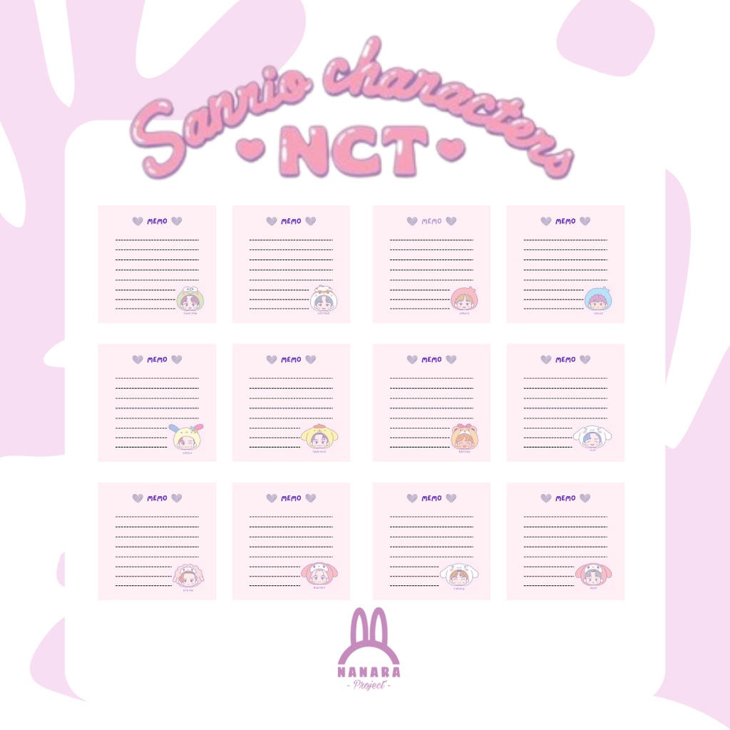 

NCT X SANRIO MEMOPAD (PART 1)