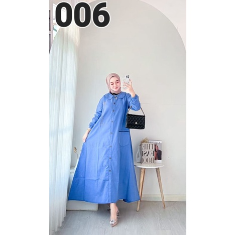 Baju Gamis Dewasa Jeans Jins Denim Wanita Terbaru