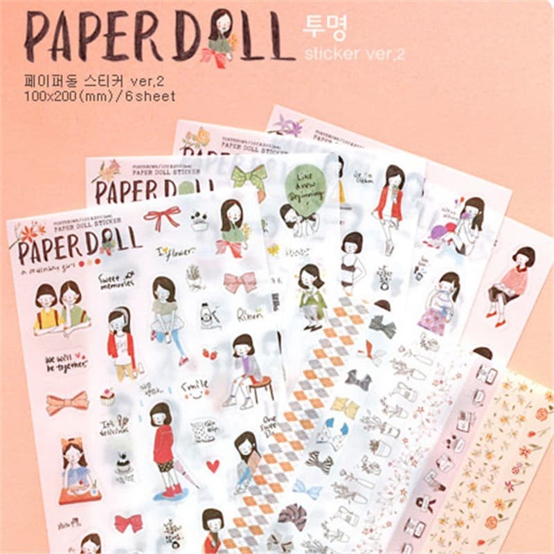 PAPER DOLL Diary Deco Stickers - Sweet Memories (6pcs)