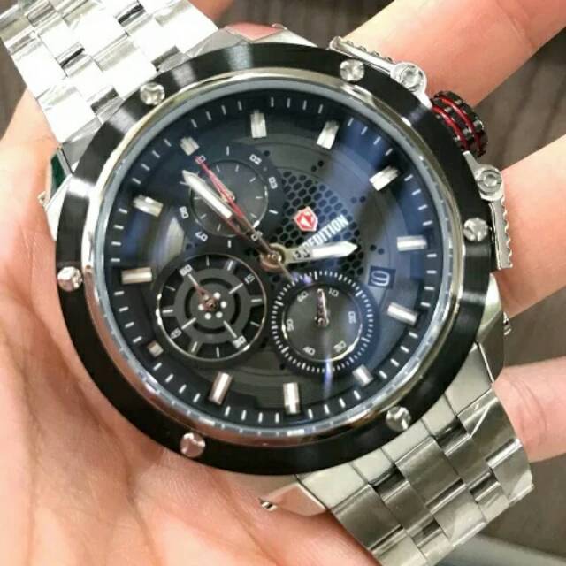 Jam tangan pria Expedition rantai silver original