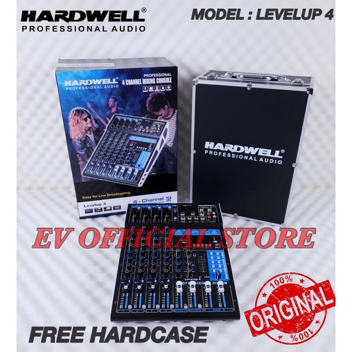 Mixer Recording / Mixer Poscast Hardwell 4 Channel Levelup 4 Original Mixer Soundcard