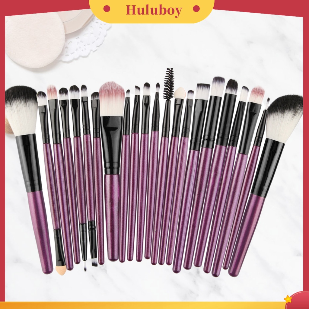 Huluboy Huluboy♡ 22 Pcs / Set Brush Makeup Eyeshadow Concealer Blending Model Panjang Untuk Wanita