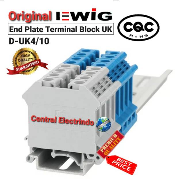 End Plate Terminal Block Din Rail EWIG Type D-UK4/10.