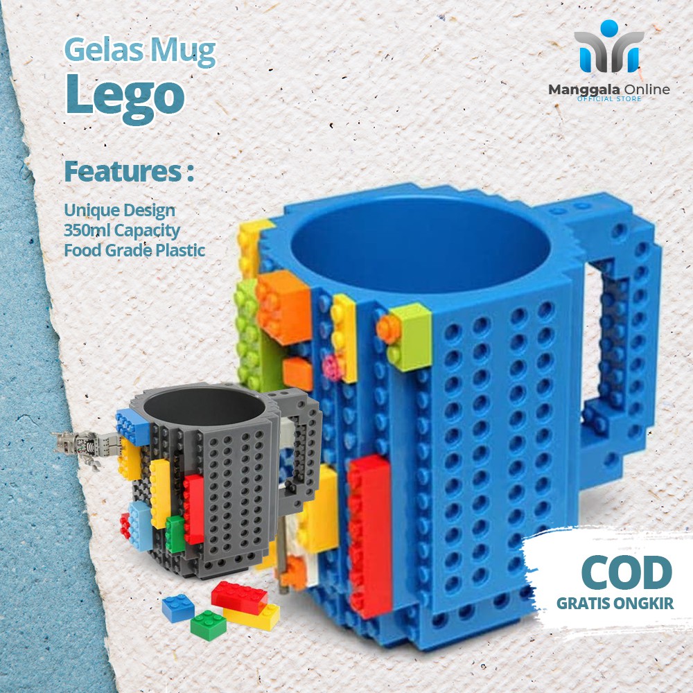 GELAS MUG LEGO BUILD-ON BRICK