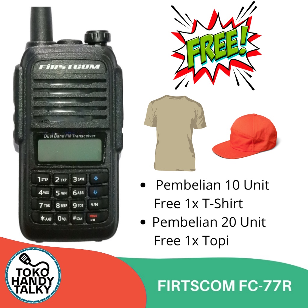 FIRSTCOM FC-77R FC 77 FC77 DUALBAND FM TRANSCEIVER NEW ORIGINAL GARANSI RESMI POSTEL