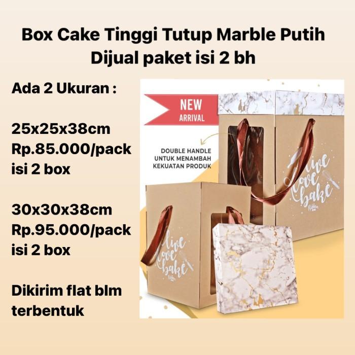 

Setsuko53.Jaya Box Cake Tinggi Tutup Marble Putih